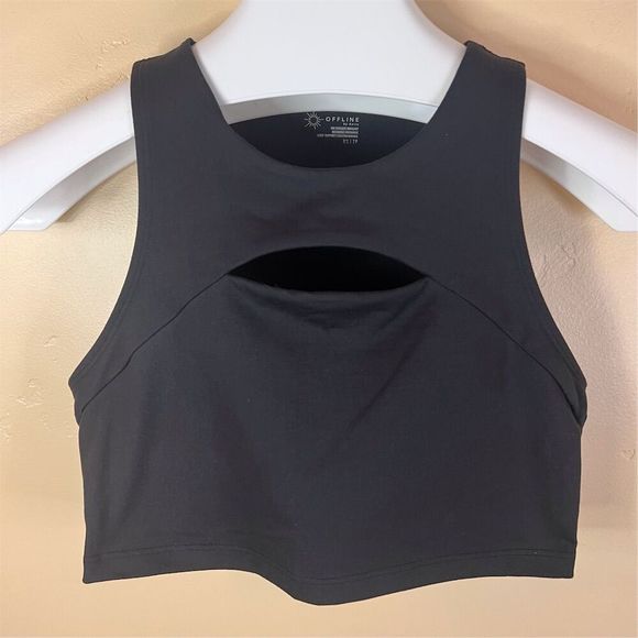 Offline by Aerie The Hugger‎ Support Women's Size XS Black High Neck Bra Active - Picture 1 of 5